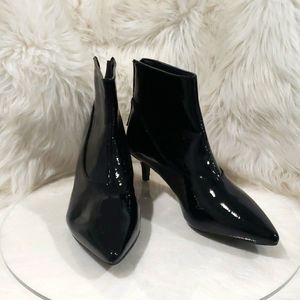Black Patent Leather Booties Size 8 1/2